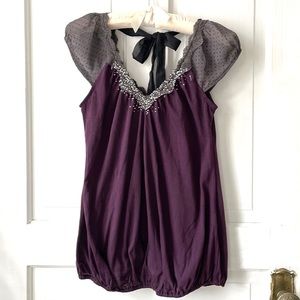 River Island Purple blouson top with embellishments